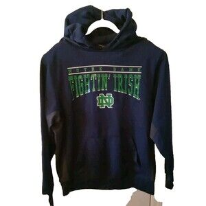 Notre Dame Fighting Irish Hoodie Men’s L Coliseum Blue Pullover Sweatshirt NCAA